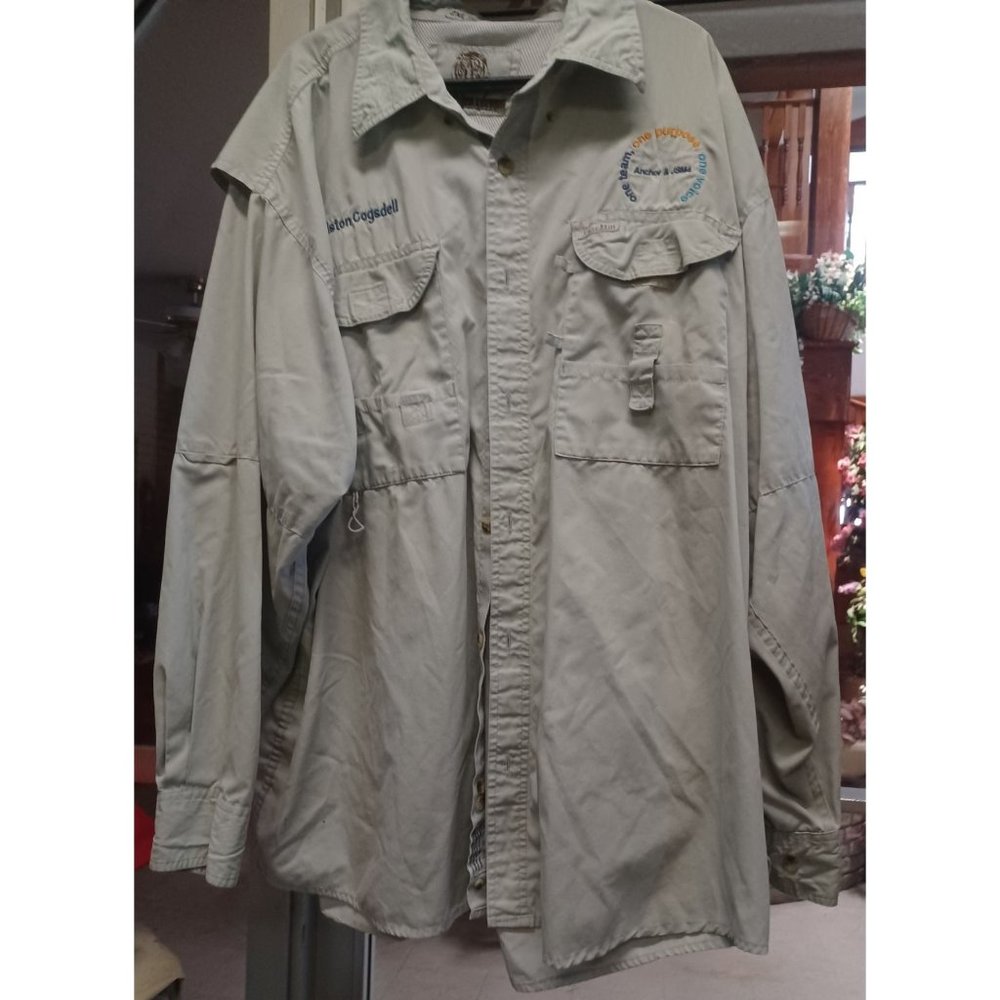 Tiger Hill Men's Long Sleeve Outdoor Vented Shirt 2XL Grayish Tan